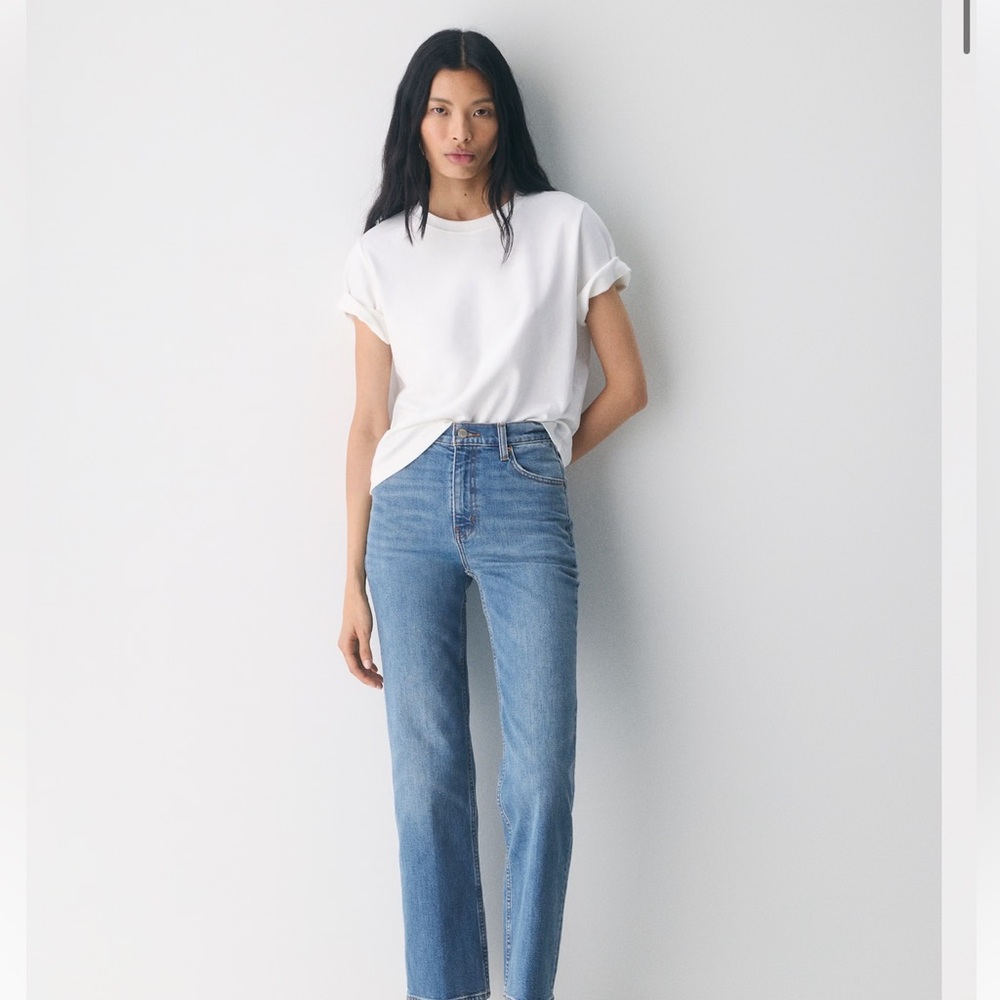 Denim Forum_ The Arlo High Rise  Light Blue Straight Leg Jeans